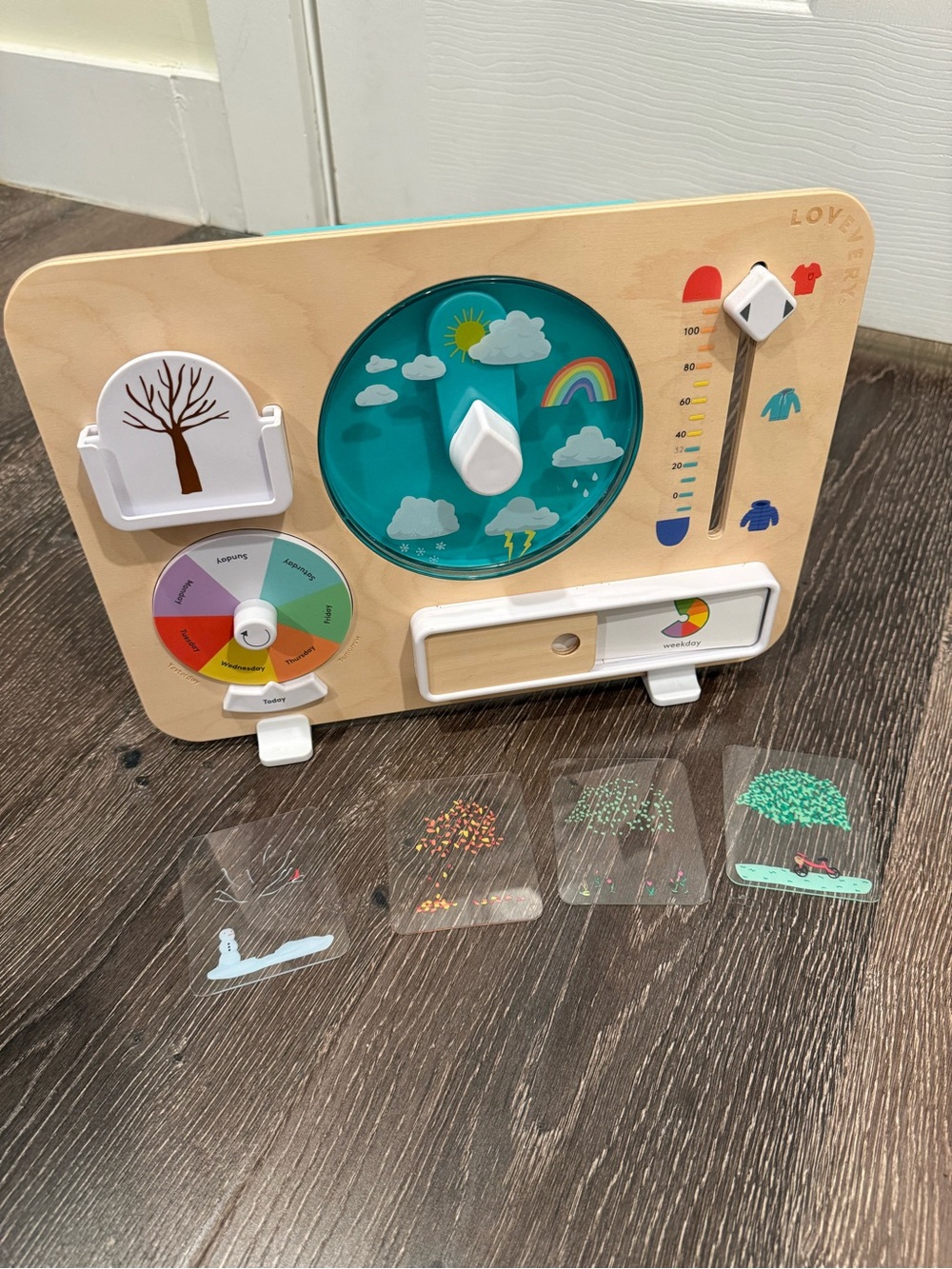 LOVEVERY Wooden Kids Weather Activity Board